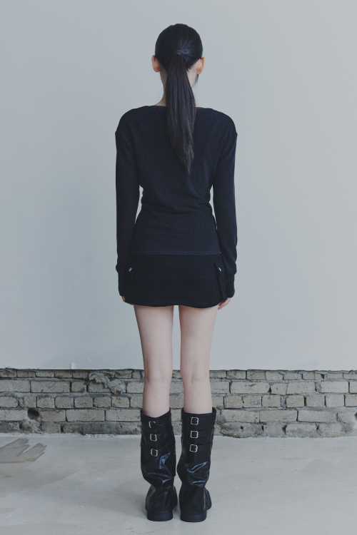 SECRET 2WAY CARDIGAN black
