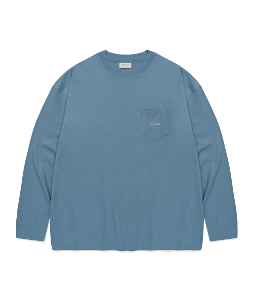Базовый лонгслив с карманом Dusty Blue