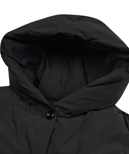 Cotton Hooded Puffer Jacket [Black]