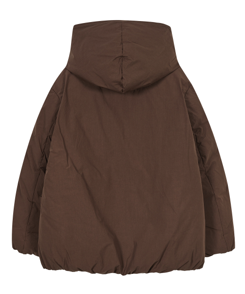 Cotton Hooded Puffer Jacket [Brown]