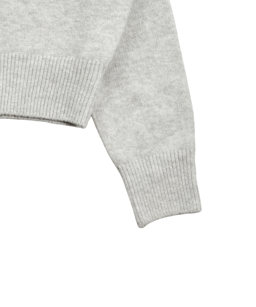 BETTY BOOP Heart Round Neck Crop Cardigan_Light Gray