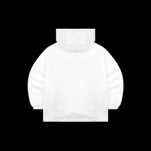 Оверсайз анорак-ветровка на молнии с косой застежкой White