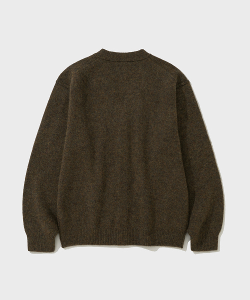 SHAGGY DOG REVERSE SEAM CARDIGAN (BROWN)