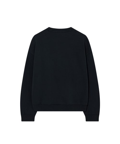 Женский оверсайз свитшот с начесом Enjoy (Dark Navy)