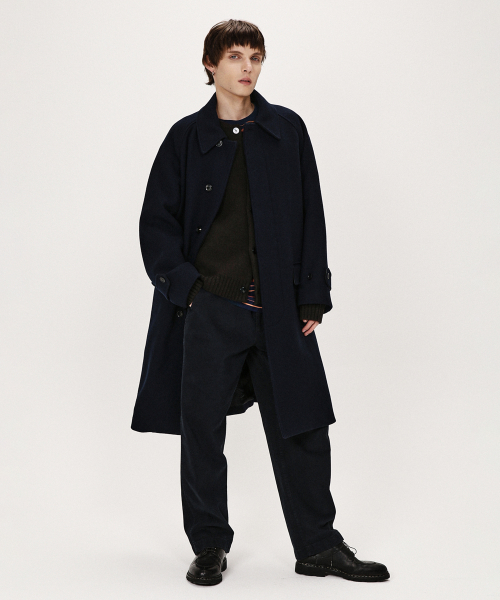 FM FELT BALMACAAN COAT (NAVY)