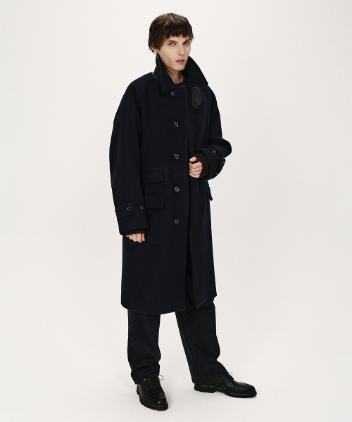 FM FELT BALMACAAN COAT (NAVY)