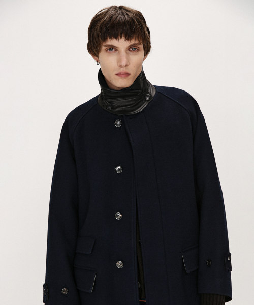 FM FELT BALMACAAN COAT (NAVY)
