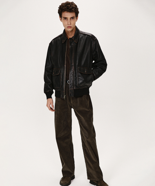 A2 LEATHER JUMPER (BLACK)