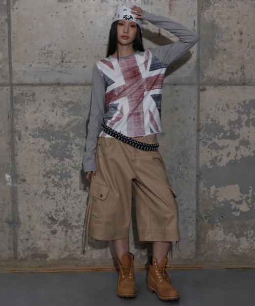 CROSS POCKET BERMUDA PANTS (BEIGE) F25ZD975