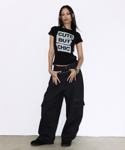 CROSS POCKET CARGO PANTS (BLACK) F25ZD976
