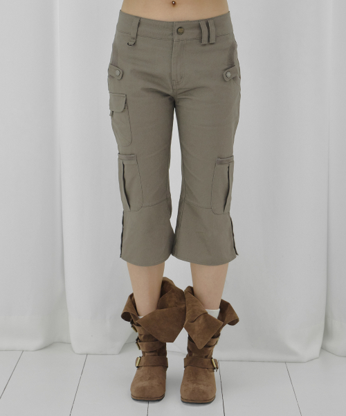 CARGO CAPRI PANTS (DARK BEIGE) F26QD152