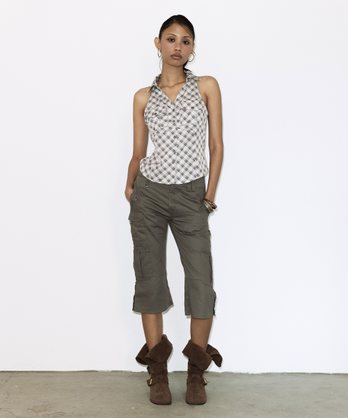 CARGO CAPRI PANTS (DARK BEIGE) F26QD152
