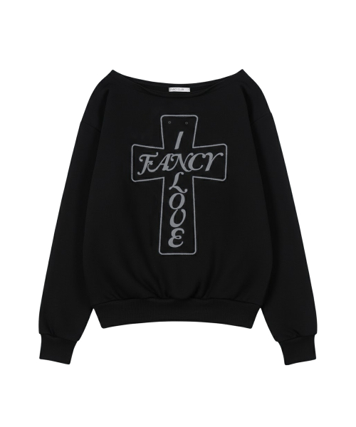 Свитшот с открытыми плечами Pros (BLACK) F26QB040