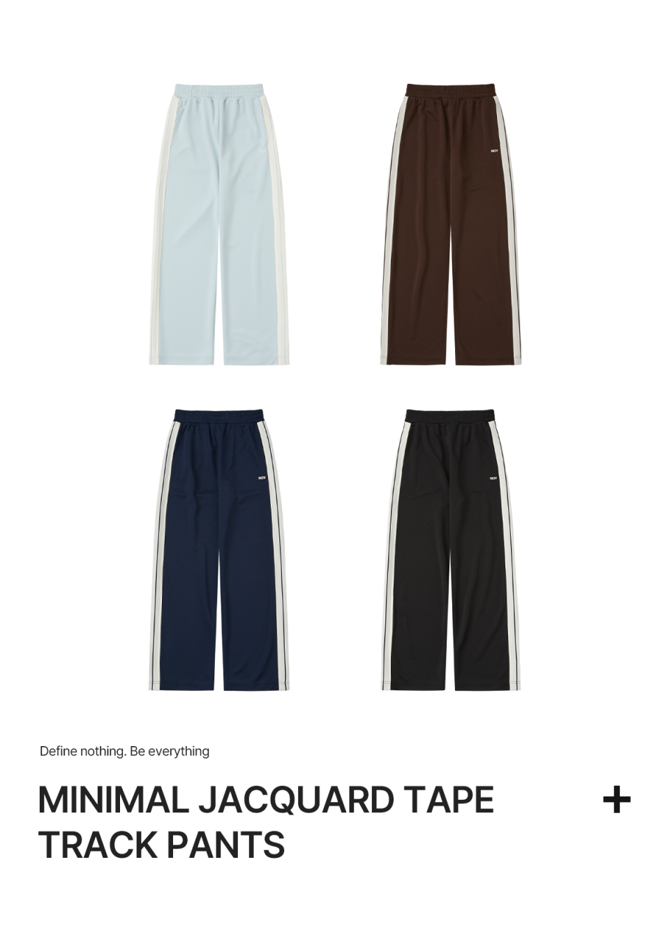 MUSINSA | NDY (nerdy) Minimal Jacquard Tape Track Pants Navy