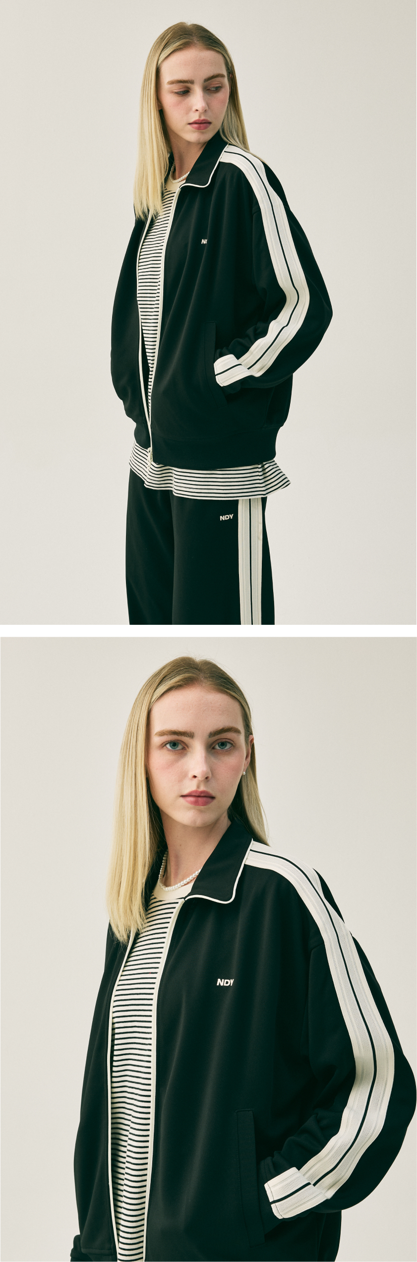 MUSINSA公式 | NDY (nerdy) Minimal Jacquard Tape Track Set Black