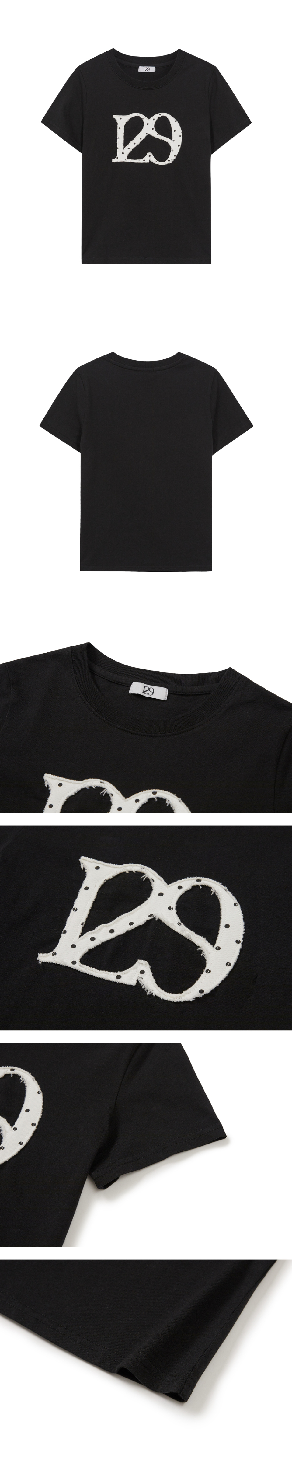 MUSINSA | ILLIGO 129 Logo Patch T-Shirt Black Dot