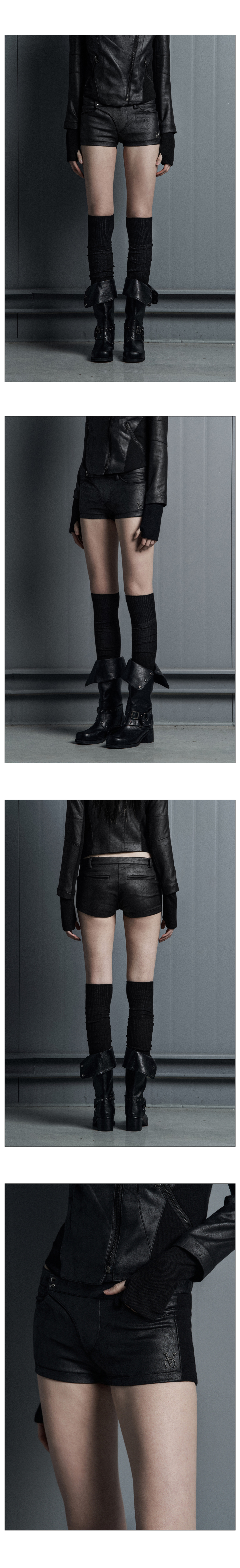 레더반바지 클로즈업 사진