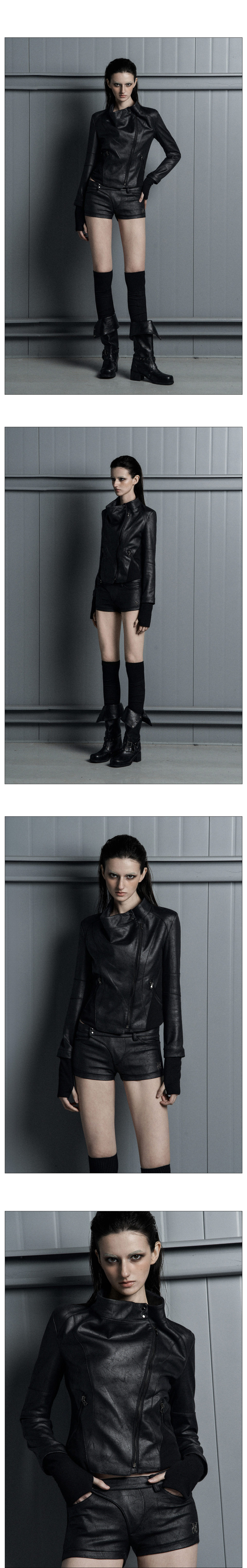 레더반바지 전신 사진