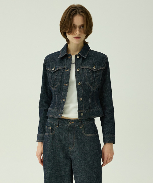 Укороченная джинсовка тракер 5164 non-fade Dark Indigo