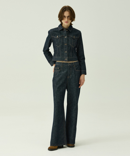 Укороченная джинсовка тракер 5164 non-fade Dark Indigo