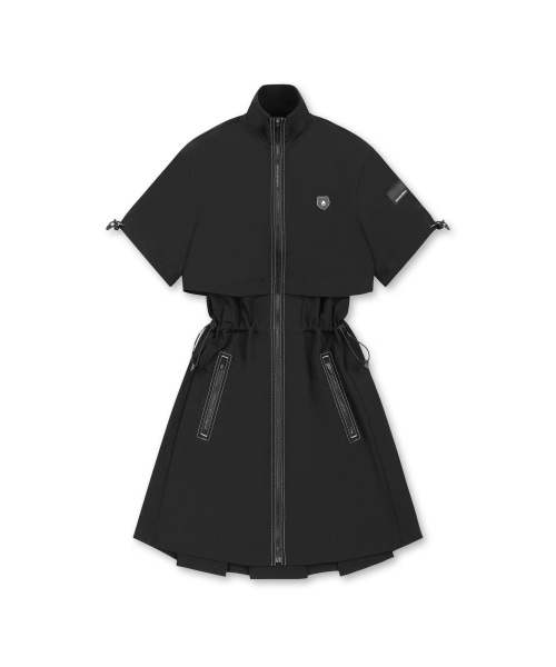 (W) Reflective Half Sleeve Woven Dress G5UAW25731BKX