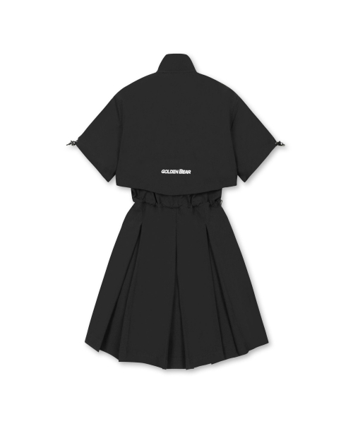 (W) Reflective Half Sleeve Woven Dress G5UAW25731BKX