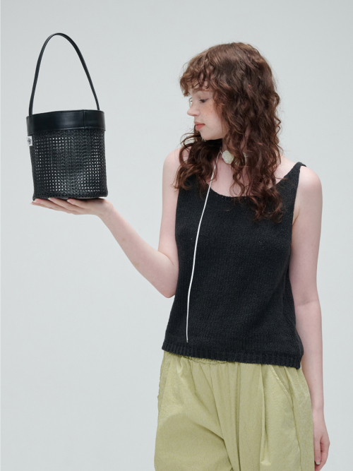 Rattane Basket Bag _ BLACK