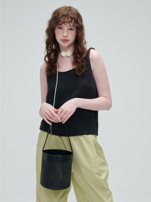 Rattane Basket Bag _ BLACK