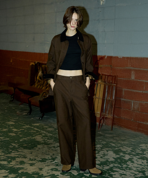 Куртка-чоре Bethany 5656 из сатинового хлопка Semi-Overfit Dark Brown