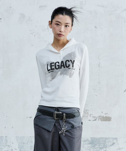 (W) LEGACY с капюшоном длинный рукав белый