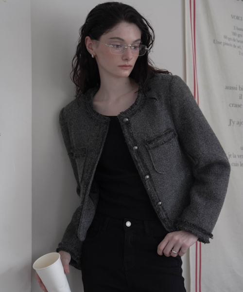 бахрома Trimming Tweed куртка [уголь]