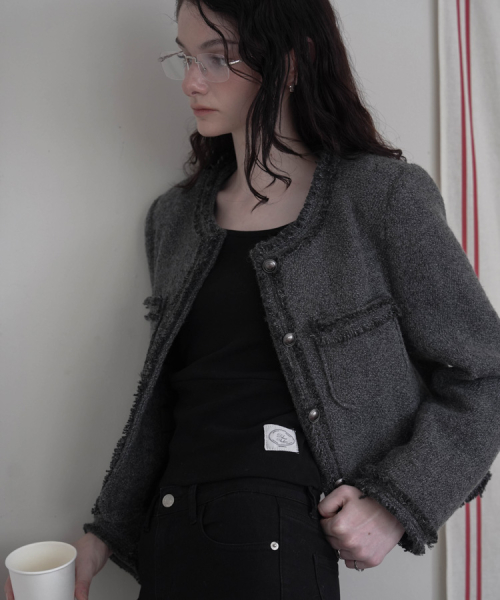 бахрома Trimming Tweed куртка [уголь]