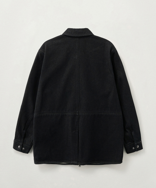 (W) Куртка из денима non-fade half single Black