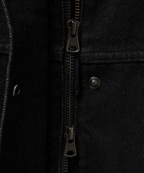 (W) Куртка из денима non-fade half single Black