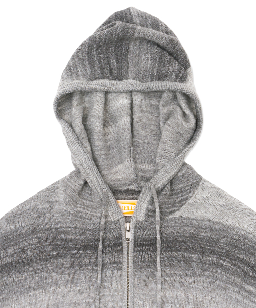 Gradation вязаный Zip Up Hoodie_Black