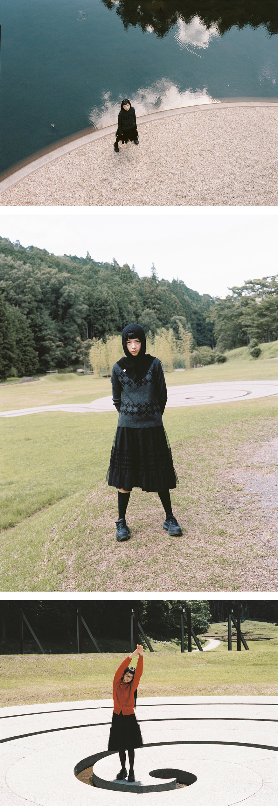 MUSINSA公式 | OHESHIO LAYERED SHEER FRILL SKIRT, BLACK