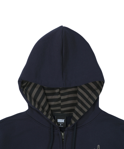 Худи на молнии в полоску Four Star_Dark Navy