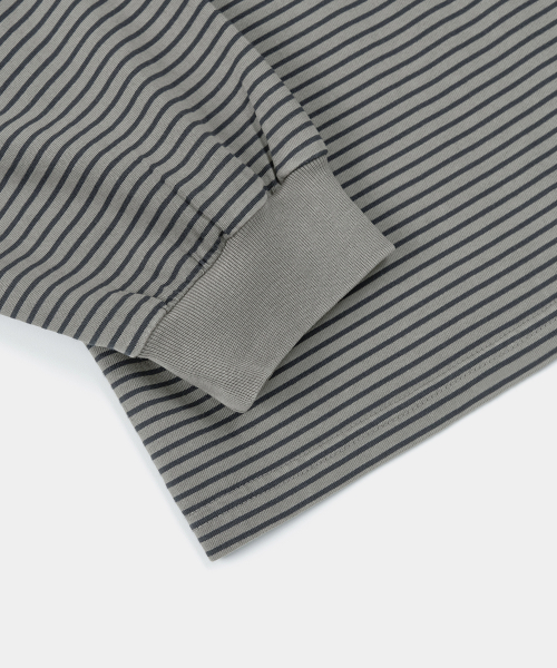 Лонгслив Vintage в полоску с пигментом (Grey)