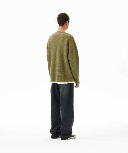 MIXED HAIRY вязаный кардиган KHAKI(MG2FFMK681A)
