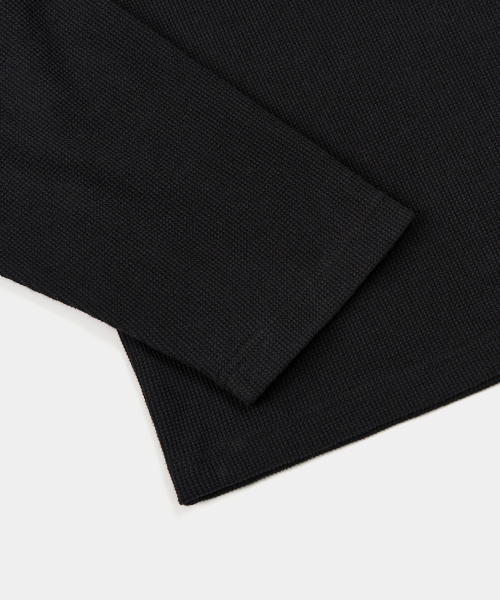 HENLEY NECK WAFFLE LONG SLEEVEE (черный)