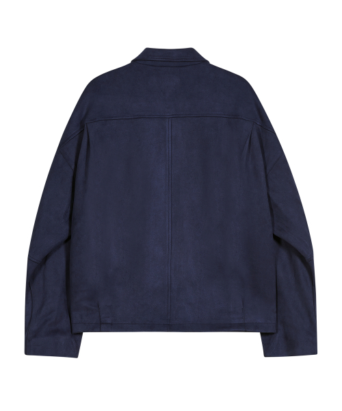 86-IRO346 замшевая куртка с контрастной строчкой Navy