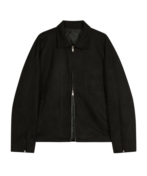 Замшевая куртка с контрастной строчкой 86-IRO346 Black