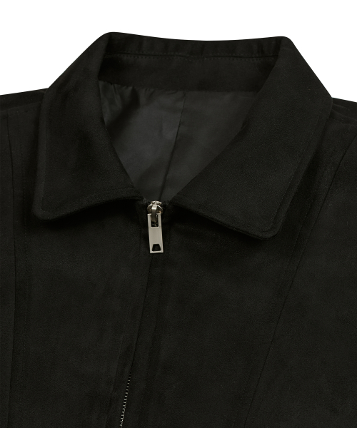 Замшевая куртка с контрастной строчкой 86-IRO346 Black