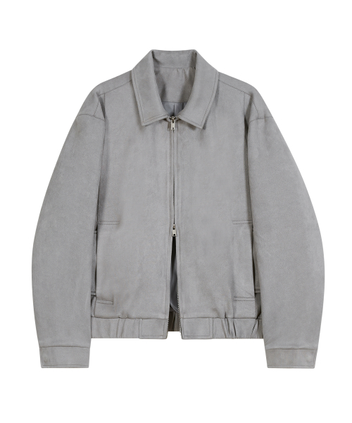 Замшевая куртка с карманами 86-IRO348 Grey