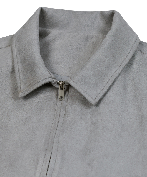 Замшевая куртка с карманами 86-IRO348 Grey