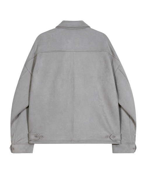 Замшевая куртка 86-IRO350 с пуговицей на шее Grey