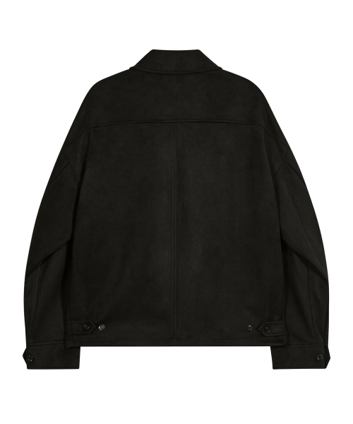 Замшевая куртка с пуговицей на воротнике 86-IRO350 Black
