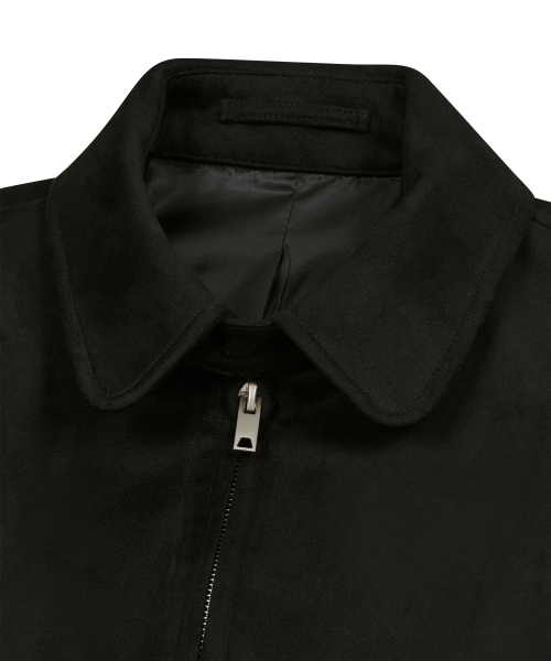 Замшевая куртка с пуговицей на воротнике 86-IRO350 Black