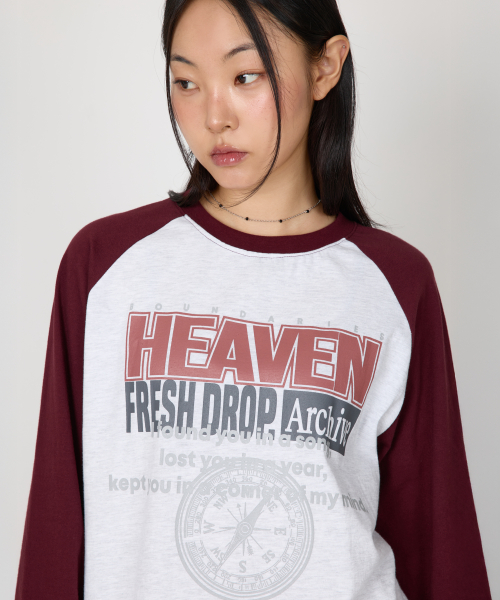 Лонгслив реглан Heaven Archive [White/Burgundy]