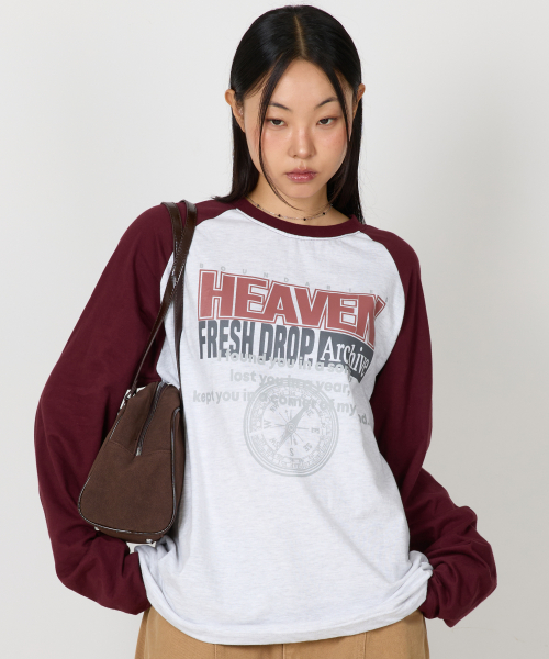 Лонгслив реглан Heaven Archive [White/Burgundy]